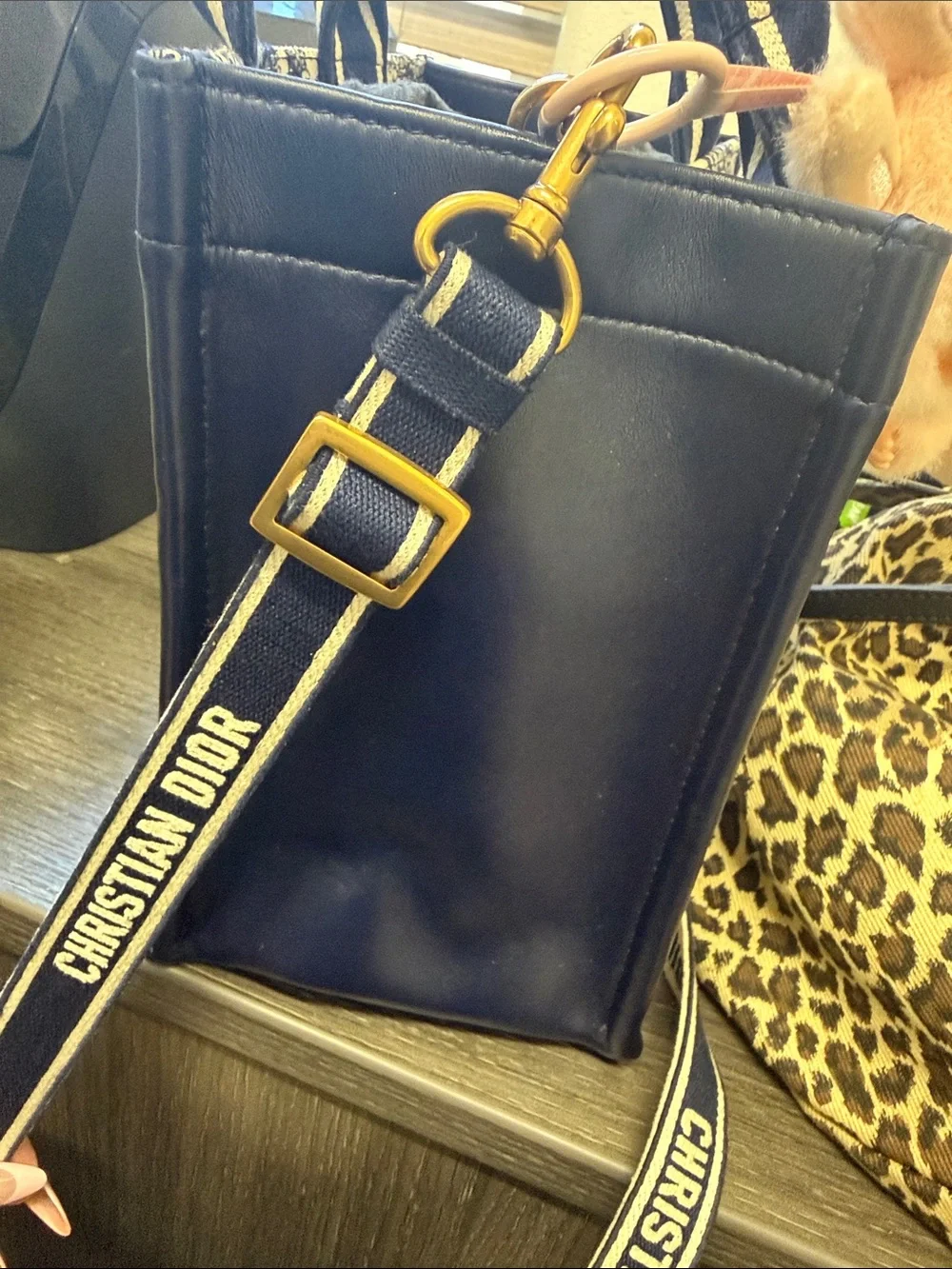 Christian Dior Navy and White Toile de Jouy Book Tote